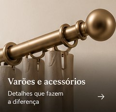 Varão decorativo em metal dourado